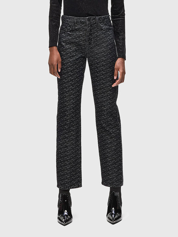 Straight jeans with monogram - 1