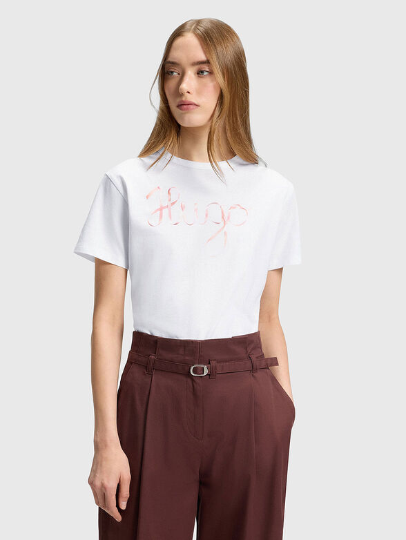 T-shirt with oval neckline - 1