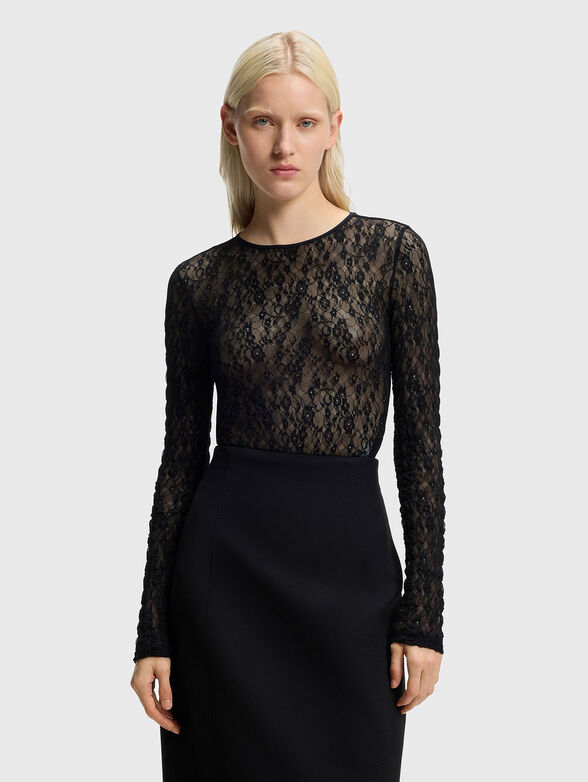 Slim fit bodysuit in stretch lace - 1
