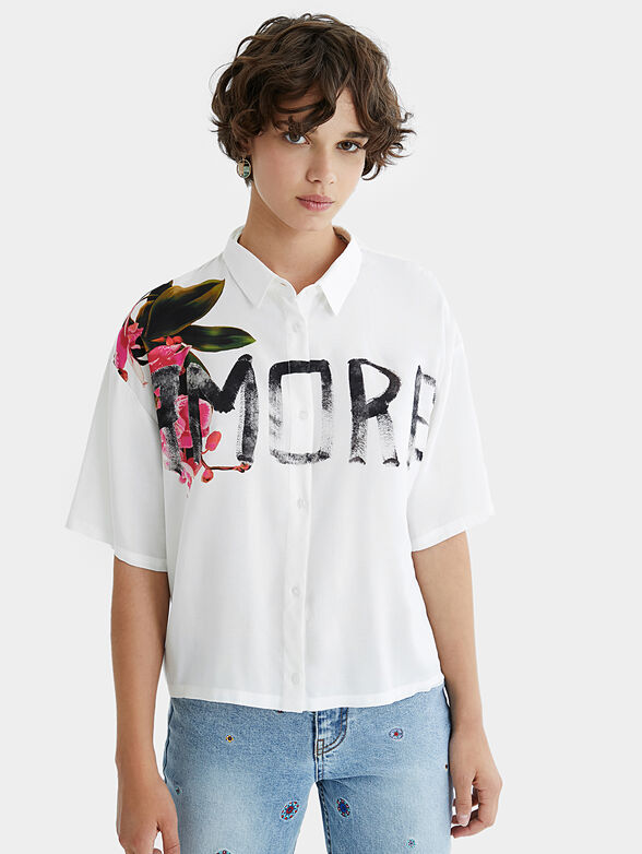 AMORE shirt with graffiti inscription - 1