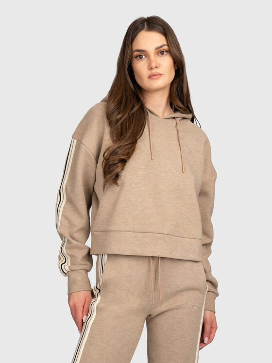 Суитшърт с качулка и лого детайл - 1