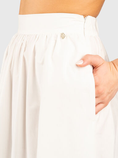 High waisted cotton midi skirt - 3
