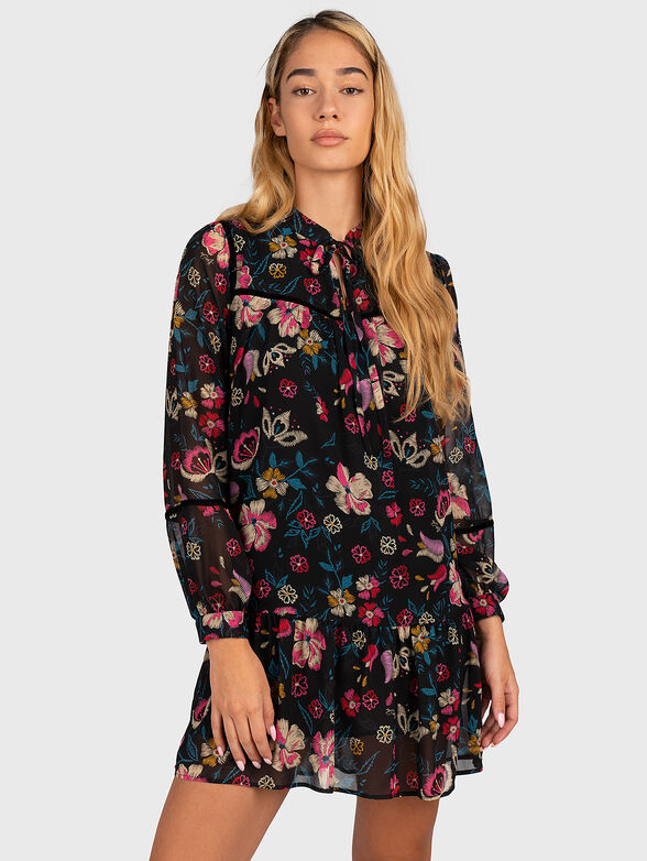 Short dress with floral accent - 1