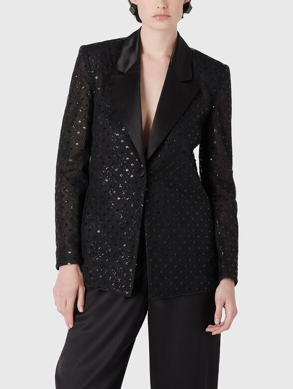 Black blazer with sequins - 1