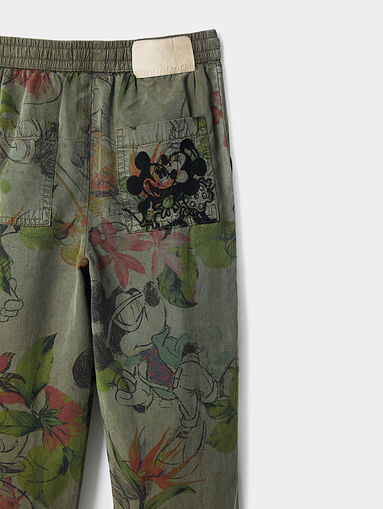 Pants in green color with Mickey Mouse print - 5