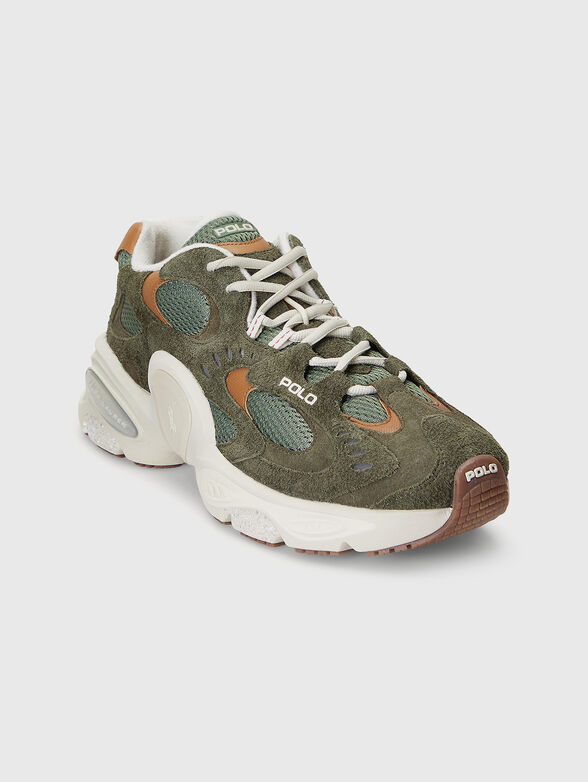 Suede sports shoes with textile details - 2