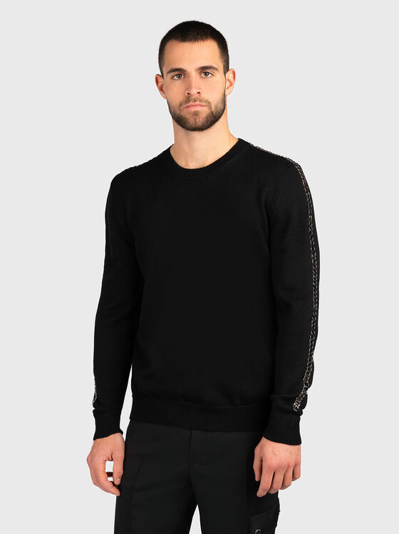 Пуловер от вълнен бленд с детайли - 1