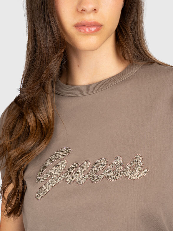 Cotton T-shirt with a round neckline - 4