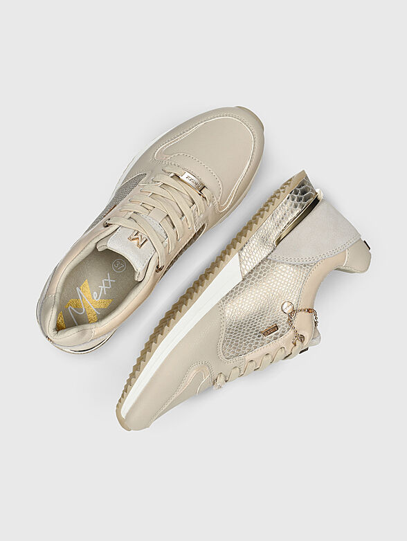 FLEUR beige sports shoes with gold-colored details - 6