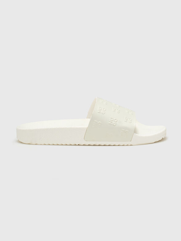Black beach slippers with logo - 1