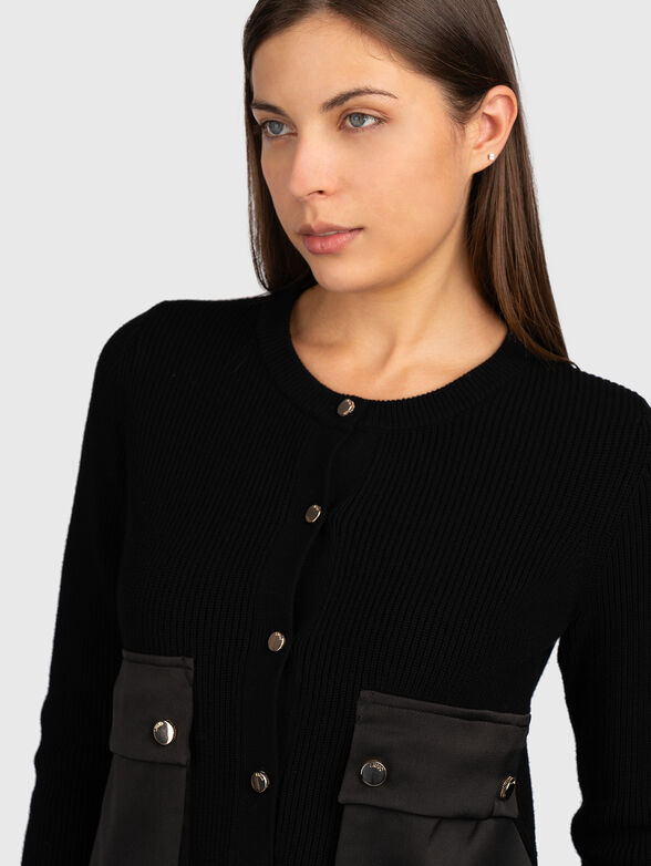 Black cardigan with pockets - 4