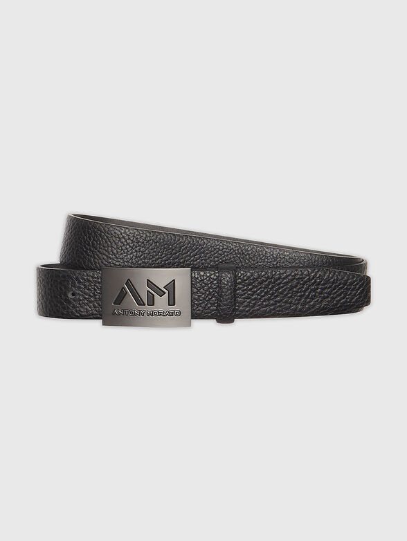 Leather belt with logo  - 0