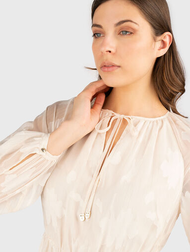 Midi dress with long sleeves and print - 3