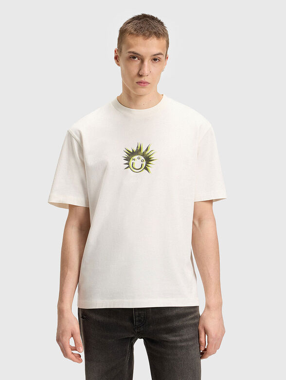 Printed T-shirt with oval neckline - 1