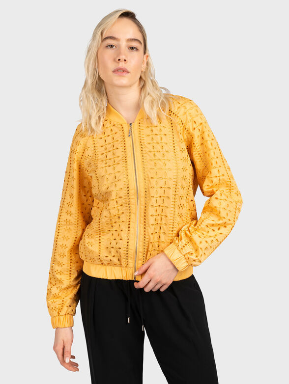Yellow jacket with accent embroidery - 1