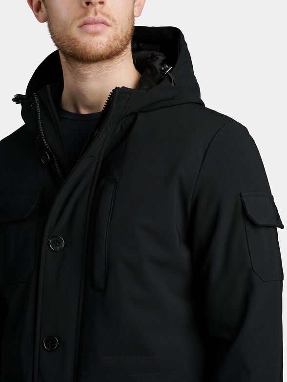 Padded parka jacket in black color - 4