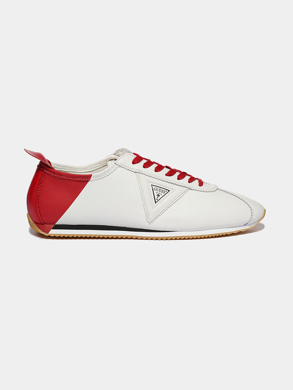 TORINO White leather sneakers with red accents - 1