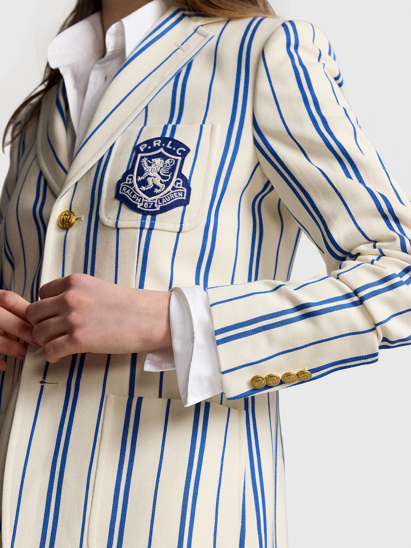 Striped wool and cotton blazer brand POLO RALPH LAUREN Globalbrandsstore en