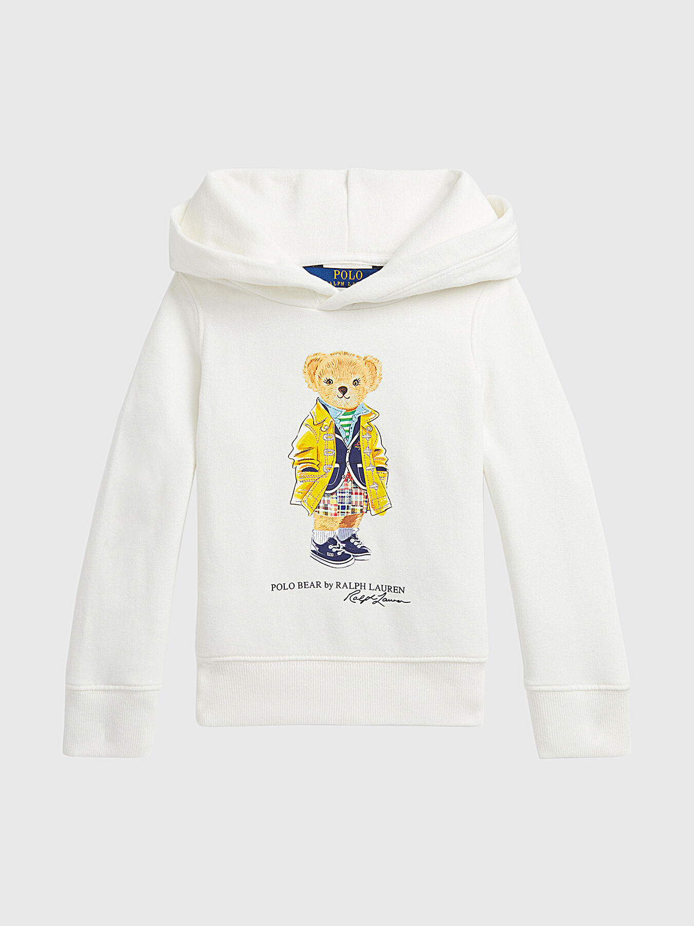 White hooded sweatshirt with Polo Bear print brand POLO RALPH LAUREN Globalbrandsstore en