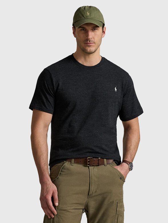 Cotton T-shirt with logo embroidery - 1