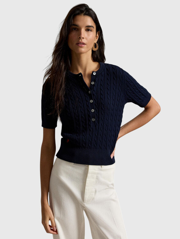 Cotton sweater with embroidered logo - 1