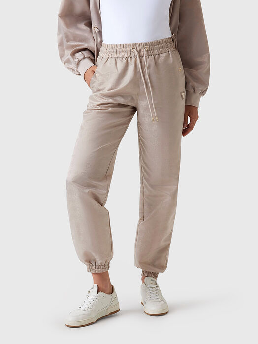 Sports trousers with monogram logo print