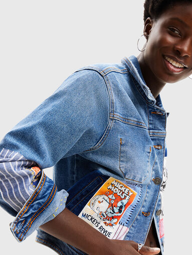 Denim jacket with accent patches - 4