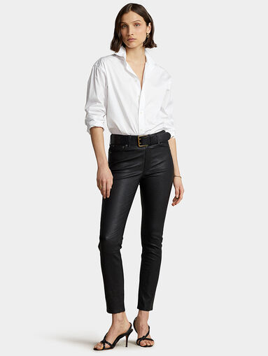 Black leather leggings - 5