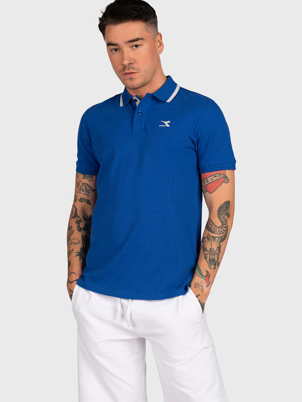 Black polo shirt CHROMIA from cotton pique - 1