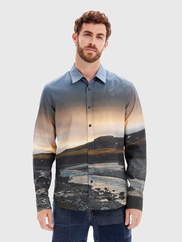 Shirt with landscape print - 0