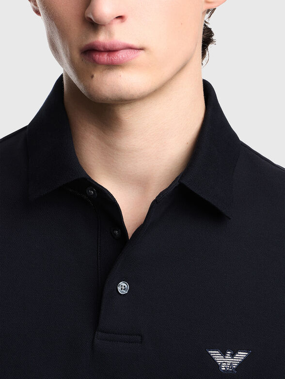 Cotton polo shirt with embroidered logo - 4