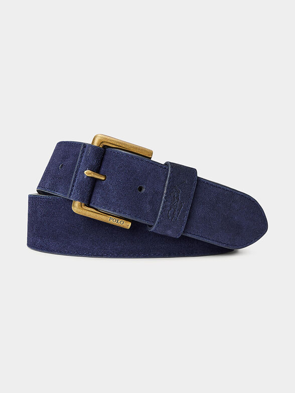 Blue leather belt - 1