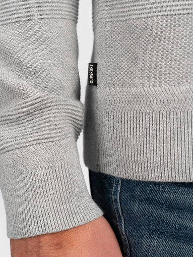 Gray cotton sweater - 4