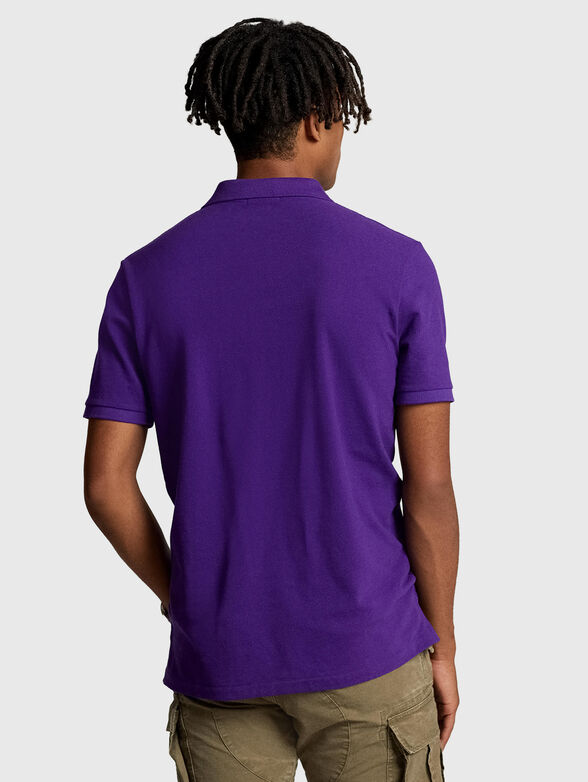 Dark purple Polo-shirt with contrasting logo - 3