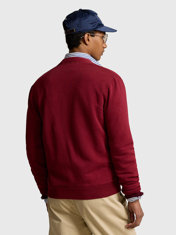 Red cardigan with logo accent - 3
