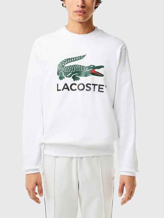 Dark blue sweatshirt with logo accent 