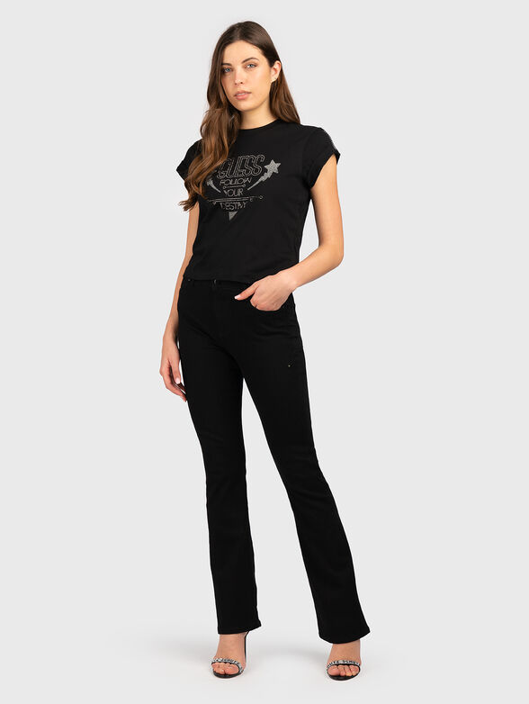 Cotton T-shirt with rhinestones - 2