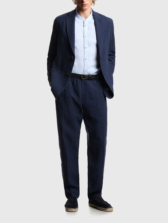 Straight-leg linen trousers - 4