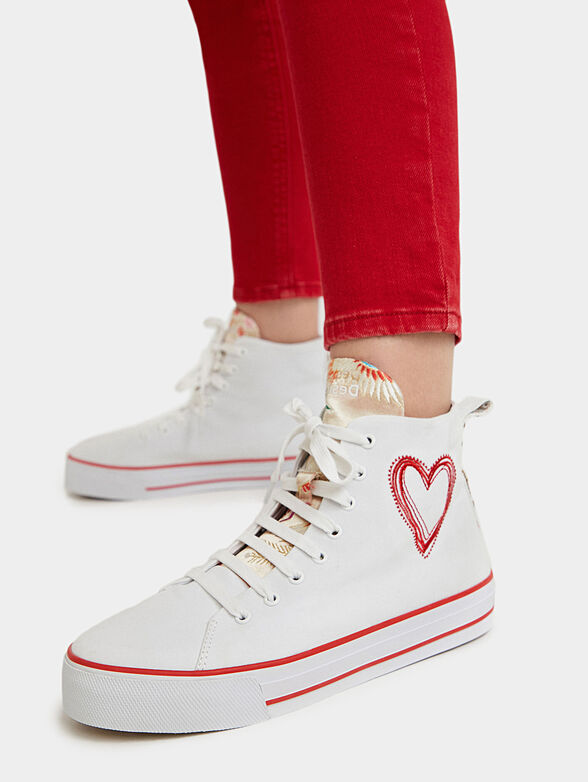BETA high sneakers with heart embroidery - 6