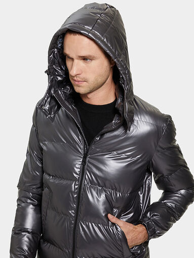Padded jacket lacquered effect - 3