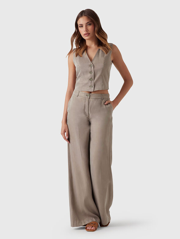 High-waisted wide-leg trousers - 4