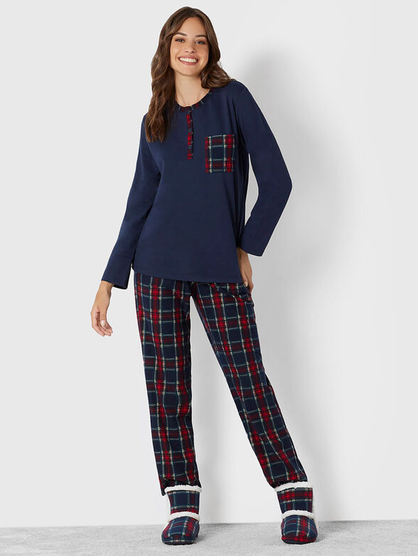 XMAS PATCH pyjamas with checkered pants - 1