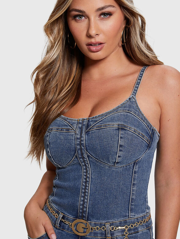 G-BELT denim jumpsuit - 6