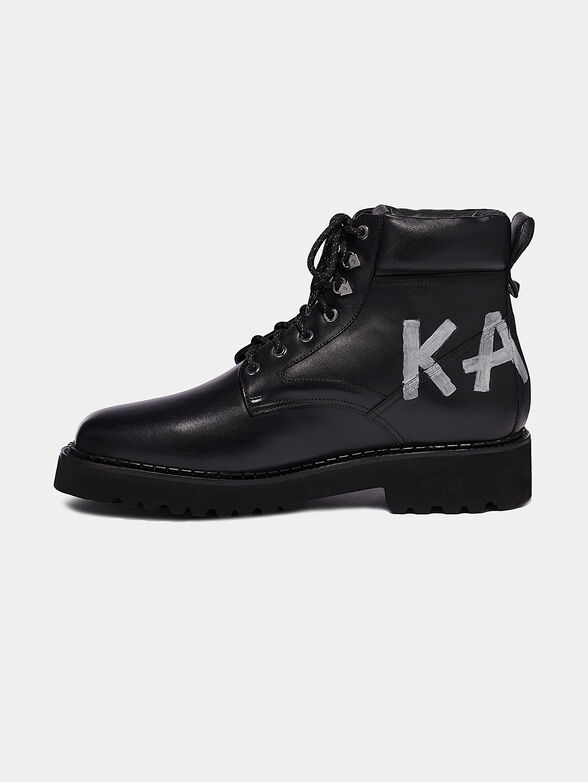 TERRA Leather boots with logo inscription - 4