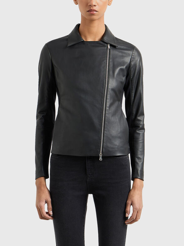 Nappa leather jacket with textile inserts - 1