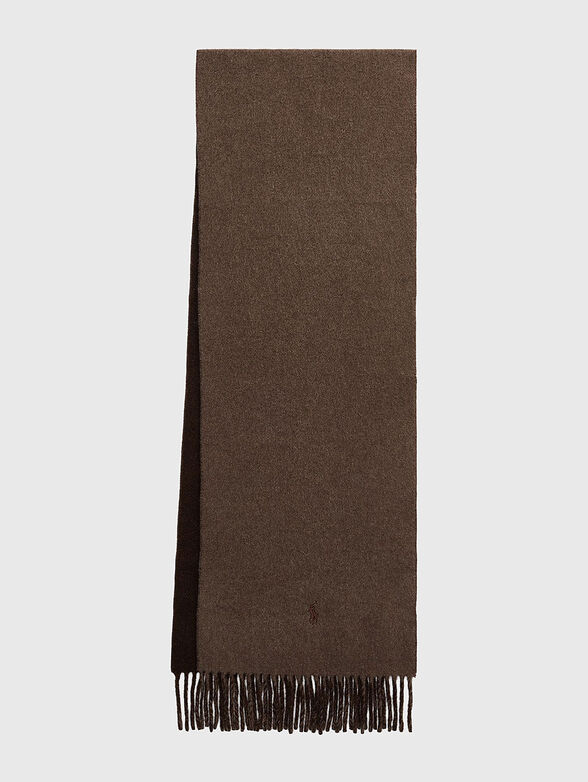 Long wool scarf with fringe - 2