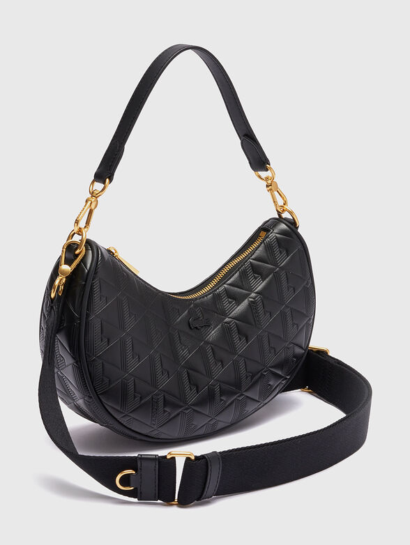 Leather shoulder bag with monogram logo - 4