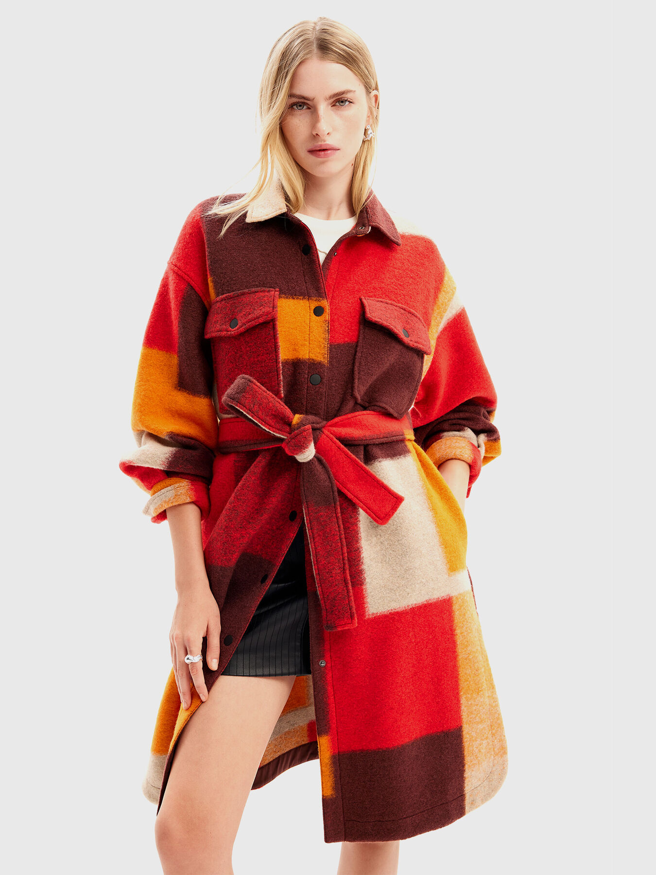 Desigual patchwork coat clearance