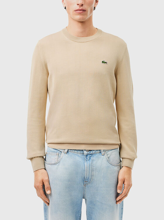 Crew neck cotton sweater - 1