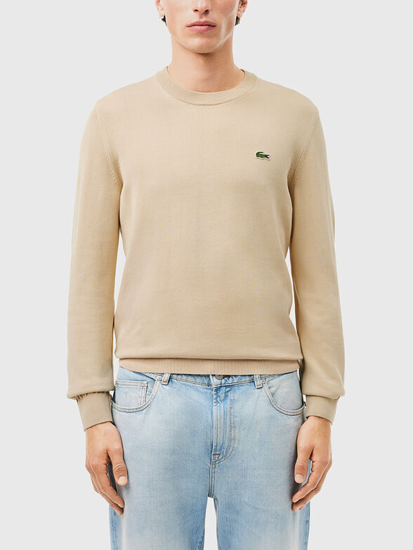 Crew neck cotton sweater - 1